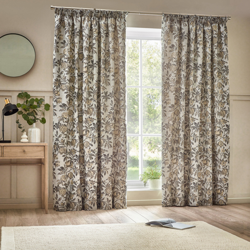 Pomegranate Pencil Pleat, Natural - Ready Made Curtains - Image 3